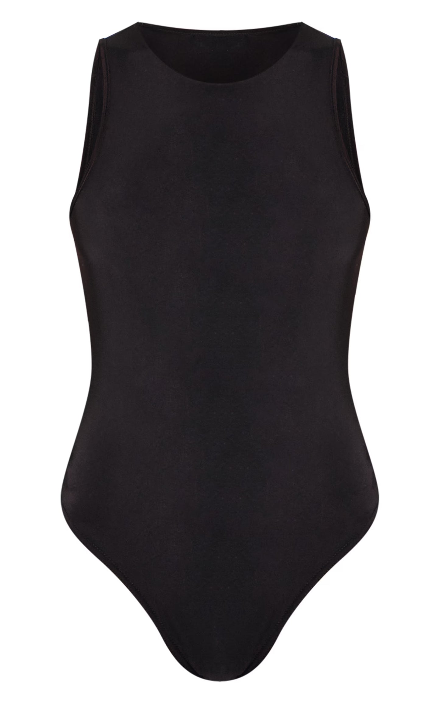 Black Basic Slinky Racer Bodysuit