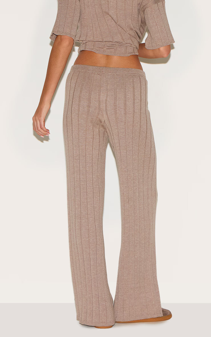 Mocha Wide Rib Knit Pants