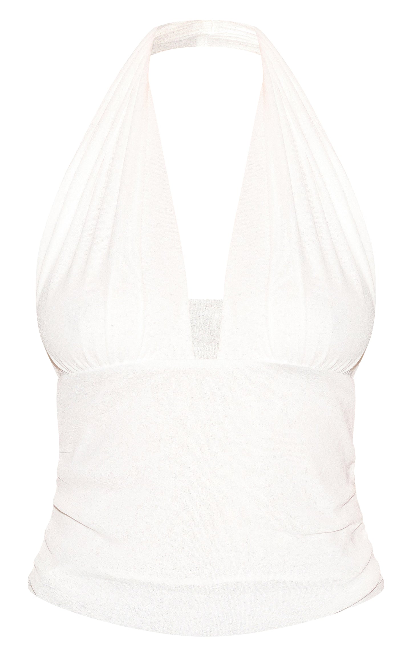 White Burnout Mesh Halter Neck Long Top
