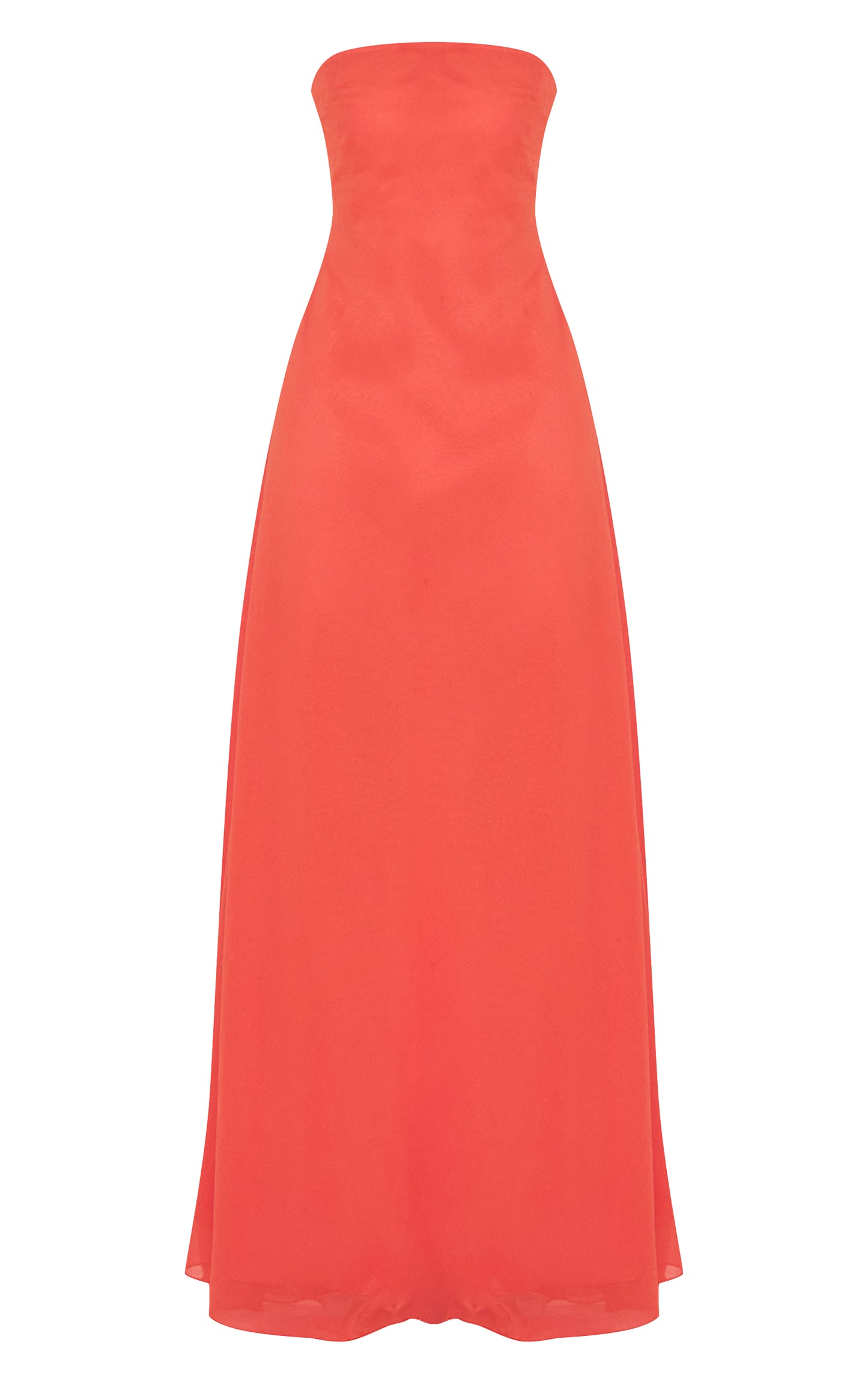 Rust Chiffon Bandeau Maxi Dress