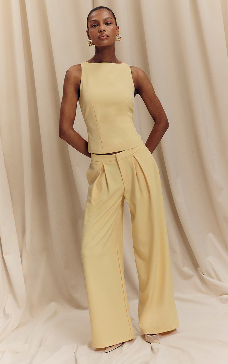 Lemon Racer Neck Detail Top