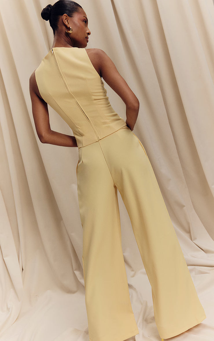Lemon Racer Neck Detail Top