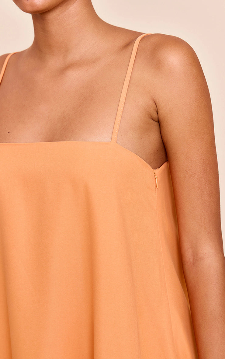 Orange Strappy Floaty Maxi Dress