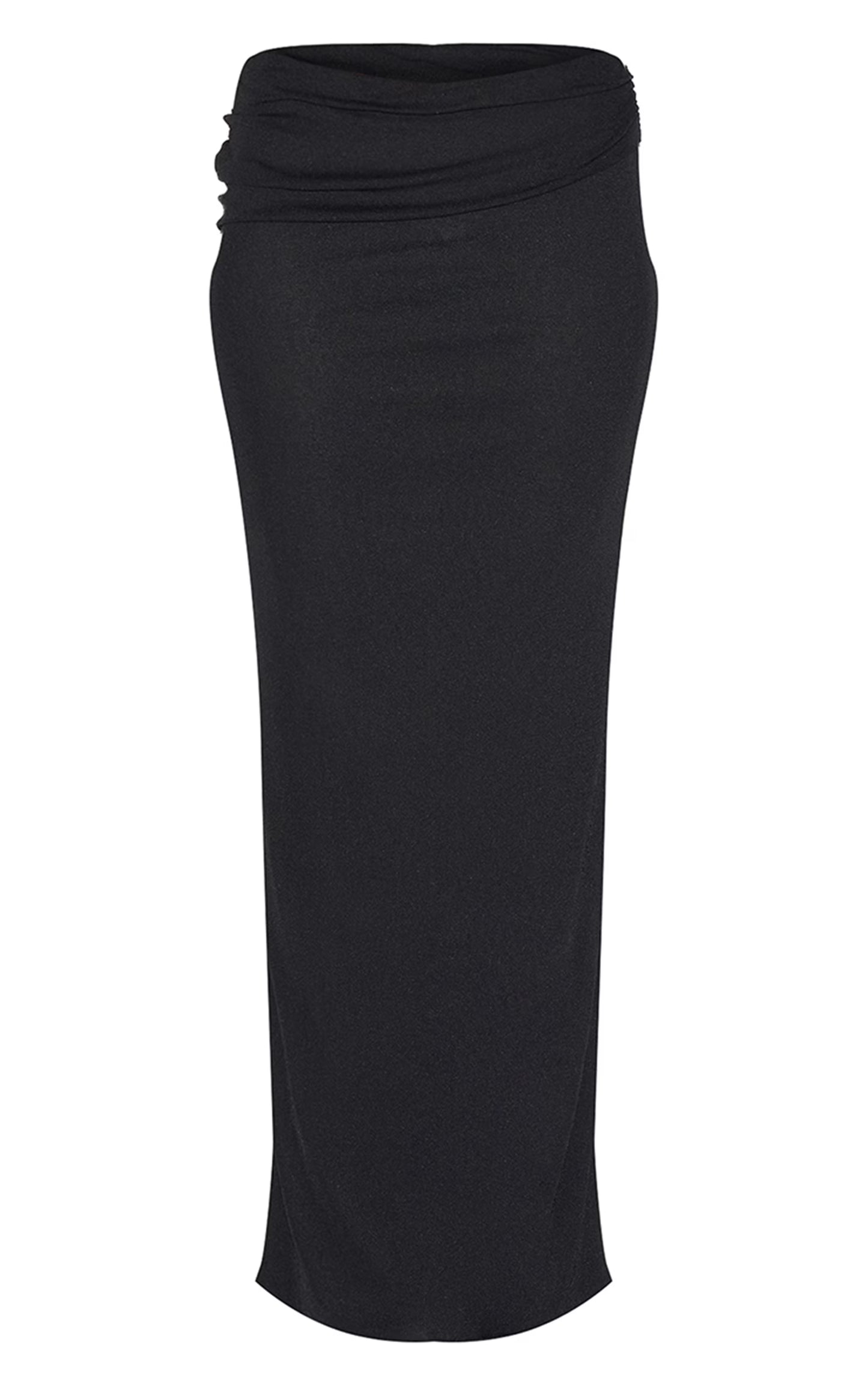 Black Onion Skin Low Waist Maxi Skirt