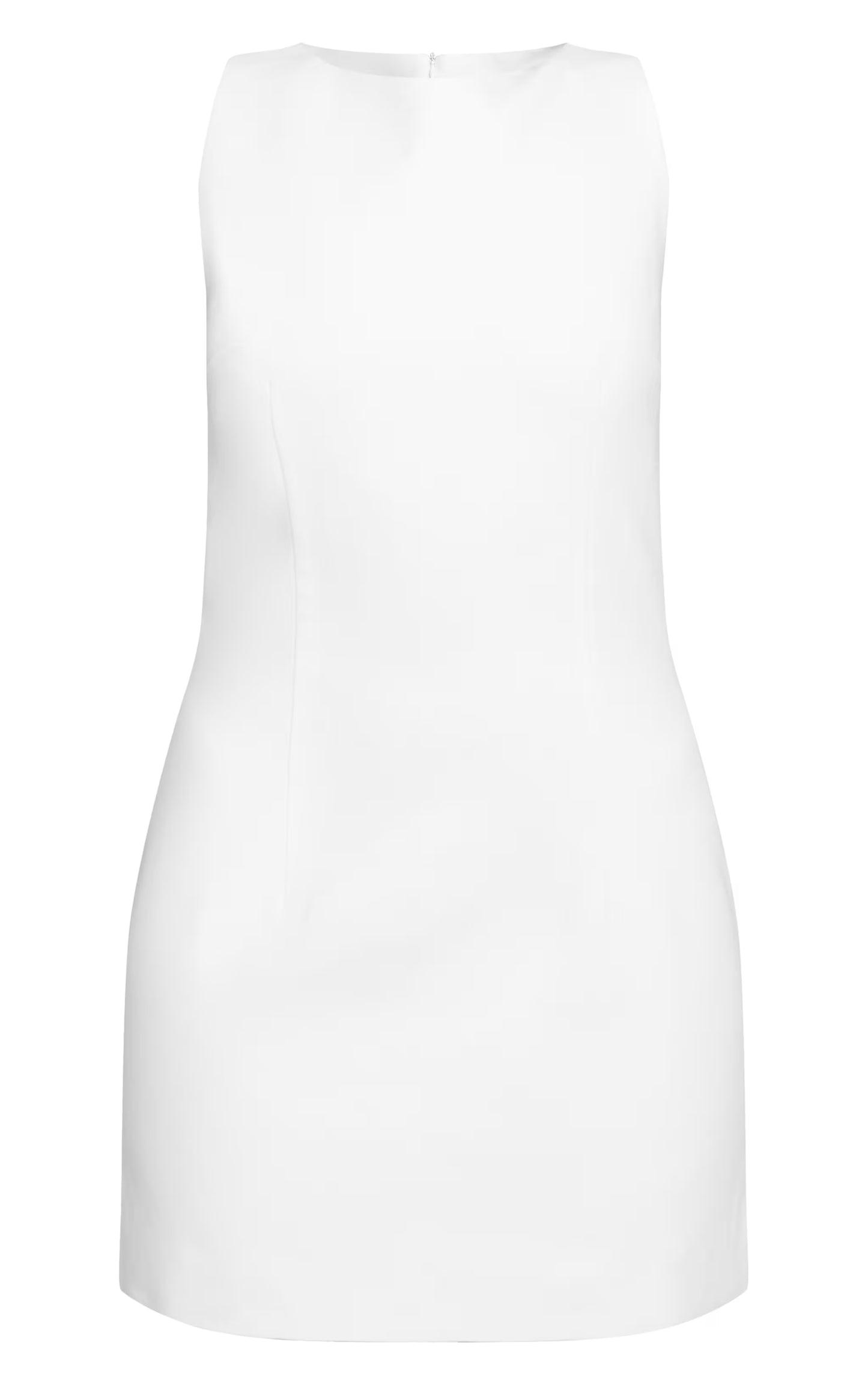 White Woven Slash Neck Mini Dress