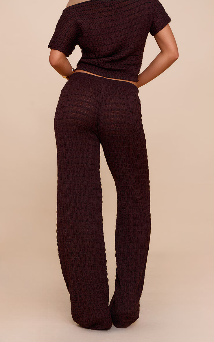 Chocolate Textured Knit Pant