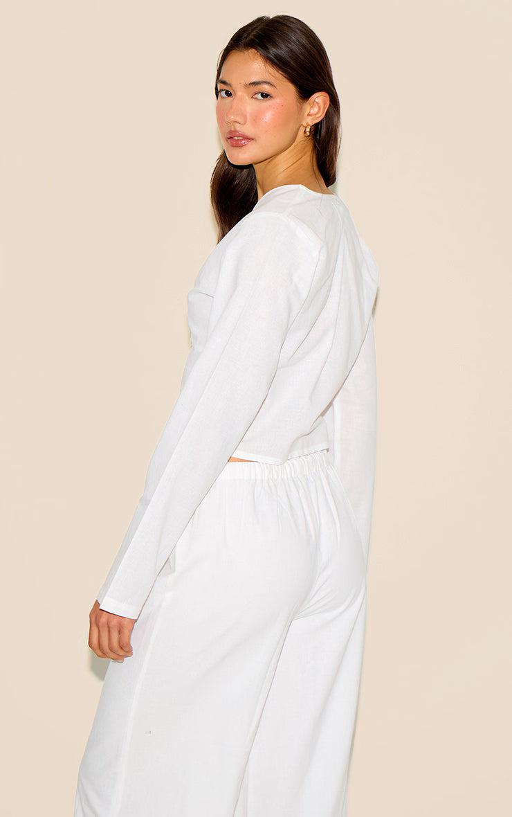 White Long Sleeve Top