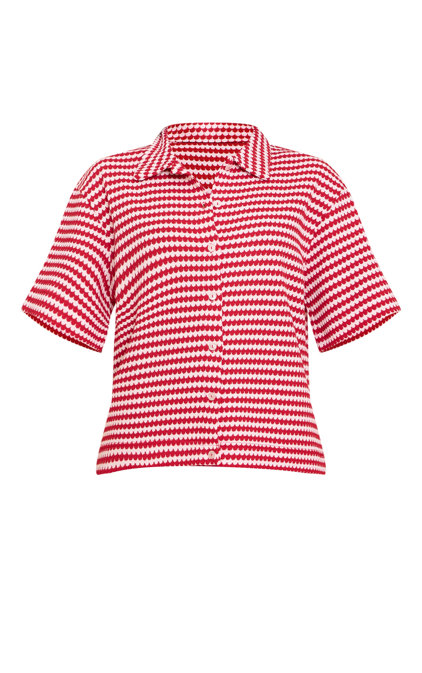 Red Stripe Textured Stripe Shirt