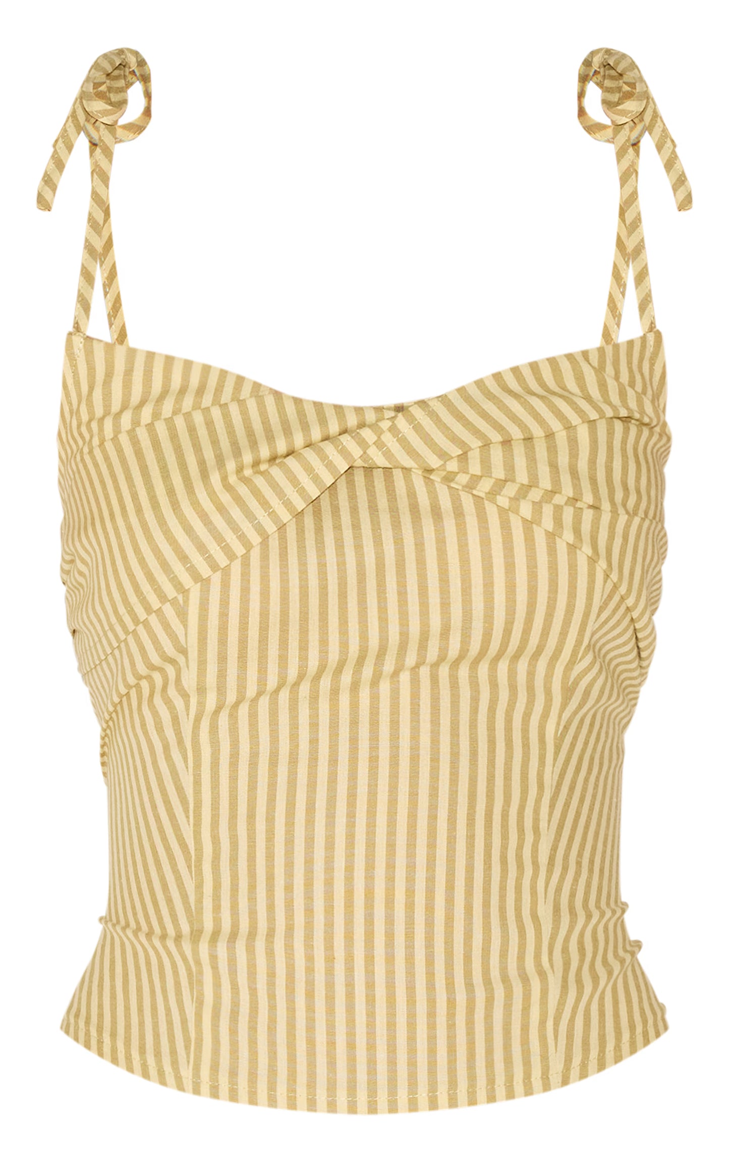 Yellow Striped Twist Bust Cami