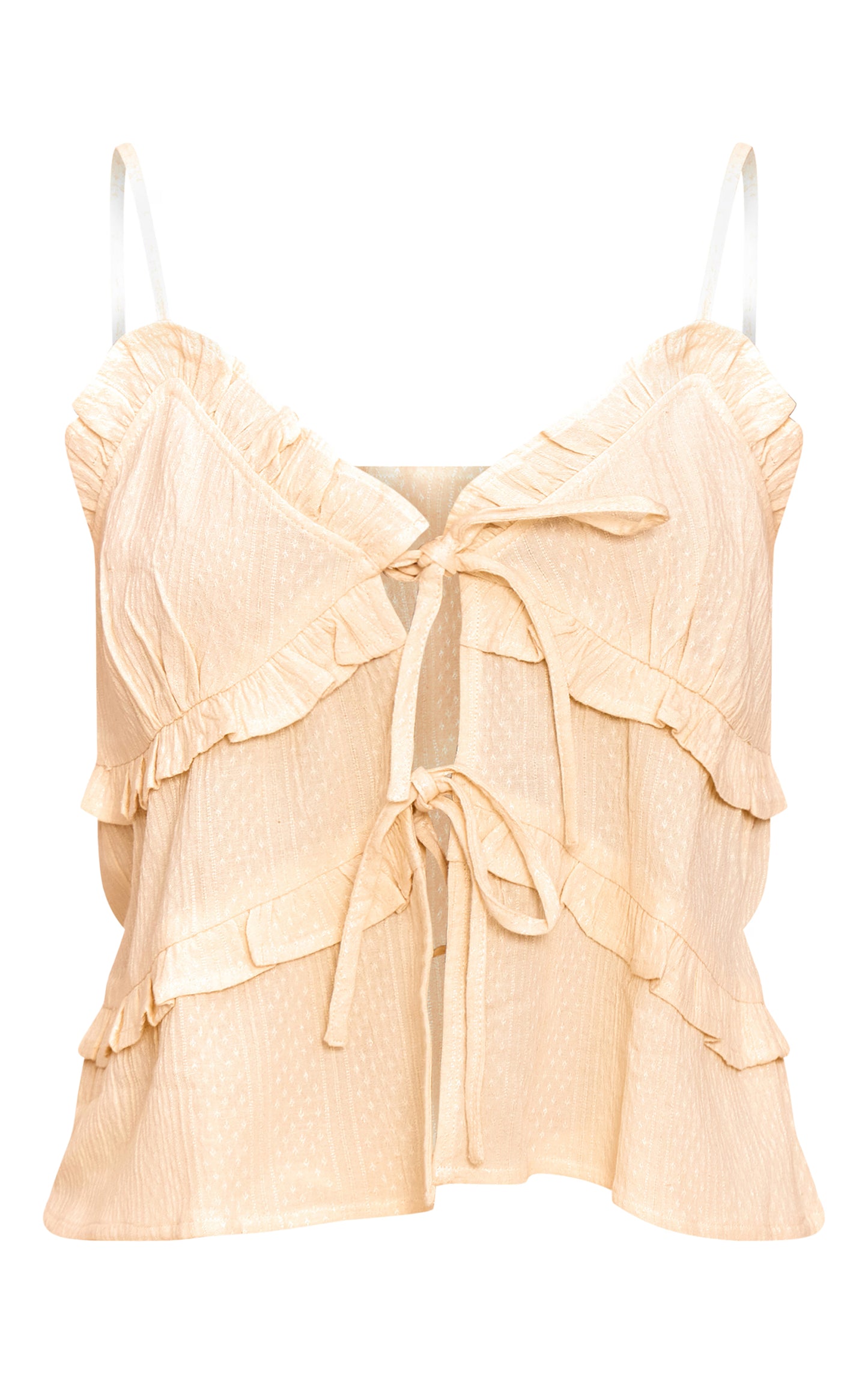 Butter Yellow Textured Strappy Cami Top
