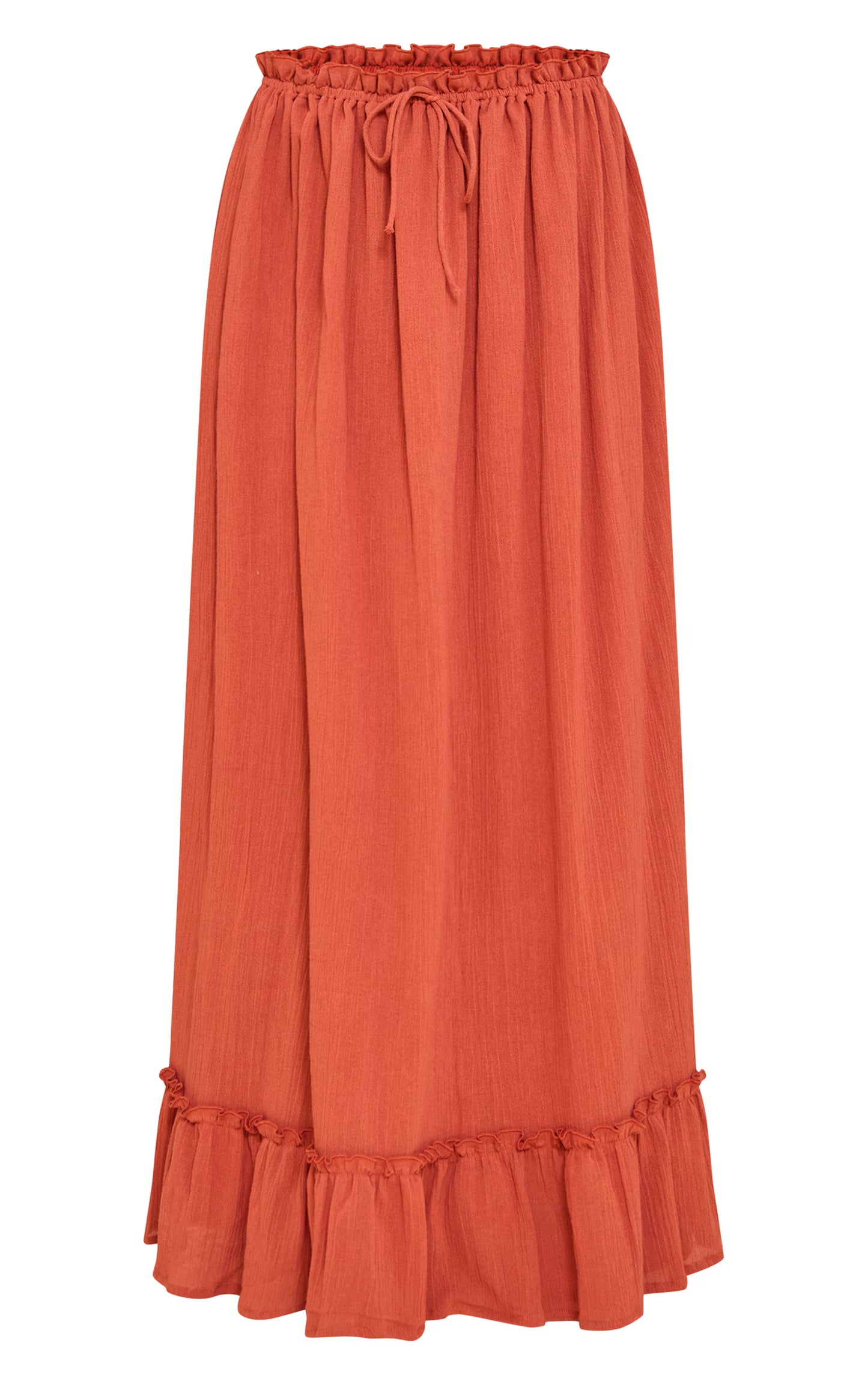 Rust Cheesecloth Maxi Skirt