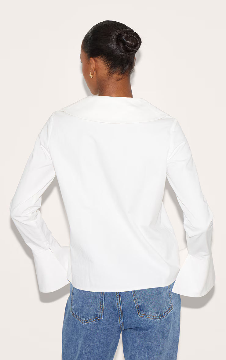 White Large Collar Shirt