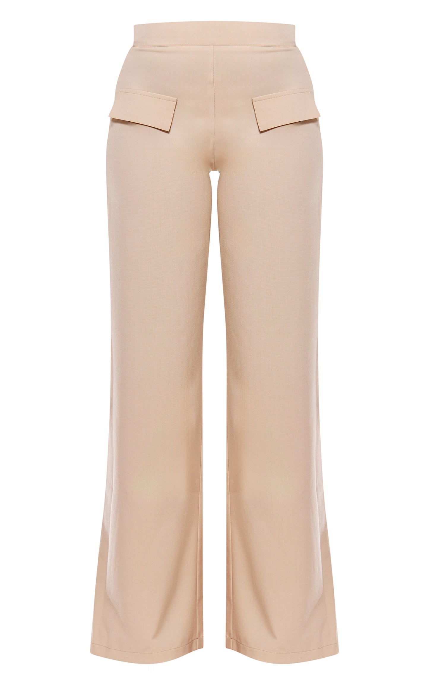 Stone Woven Tailored Wide Leg Pocket Detail Pant
