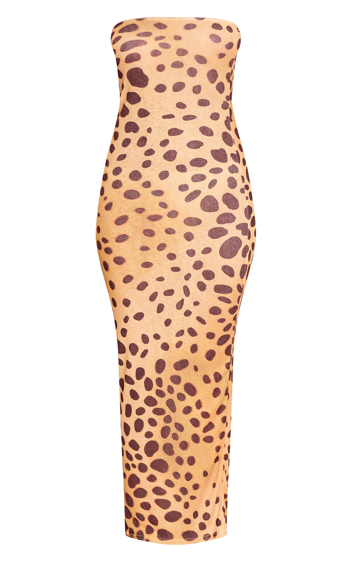 Animal Printed Onion Skin Bandeau Maxi Dress