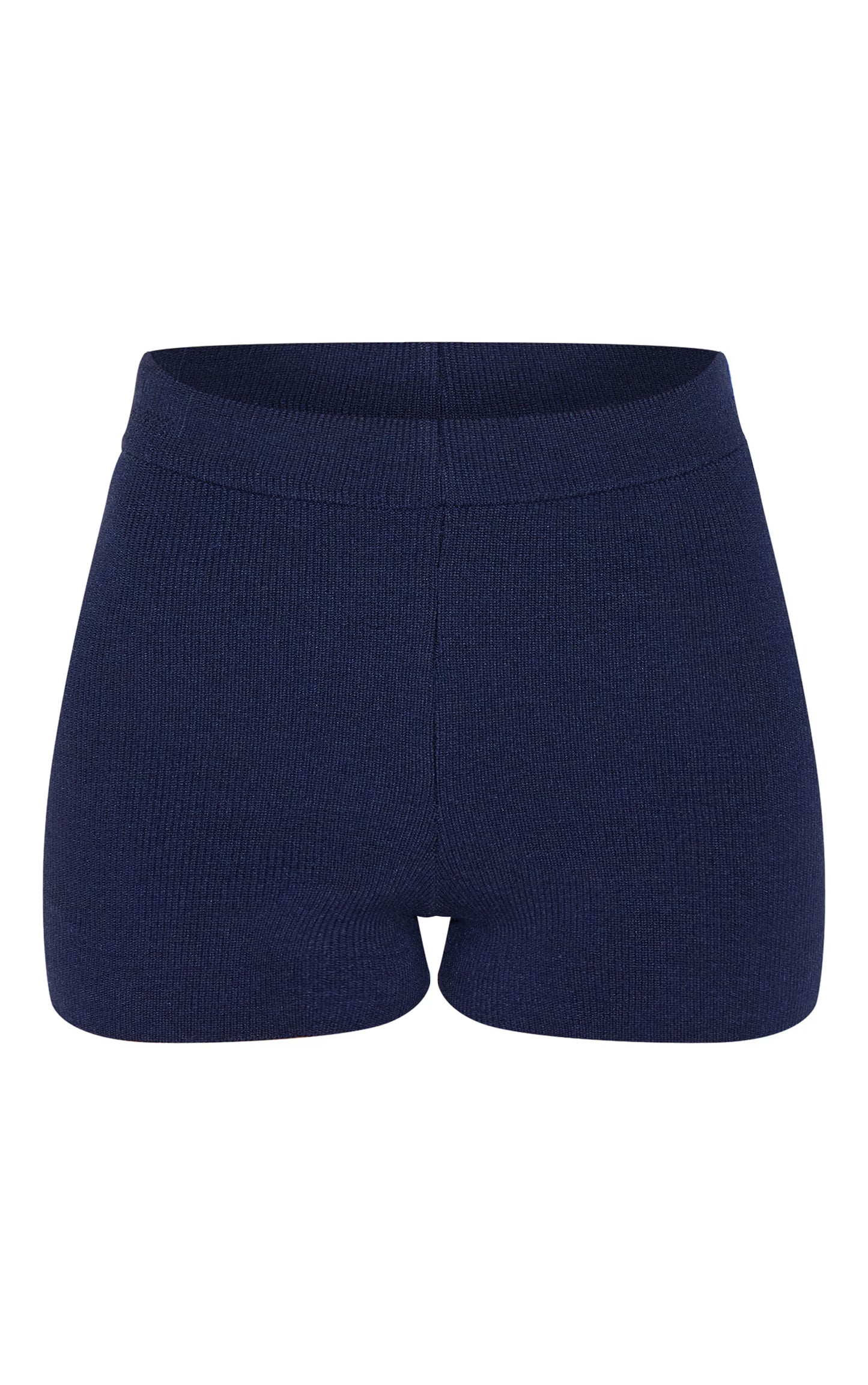 Navy Compact Knitted Mini Short