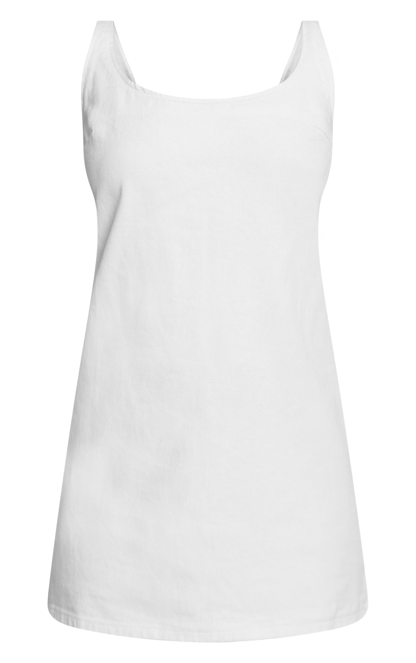 White A Line Shift Denim Mini Dress