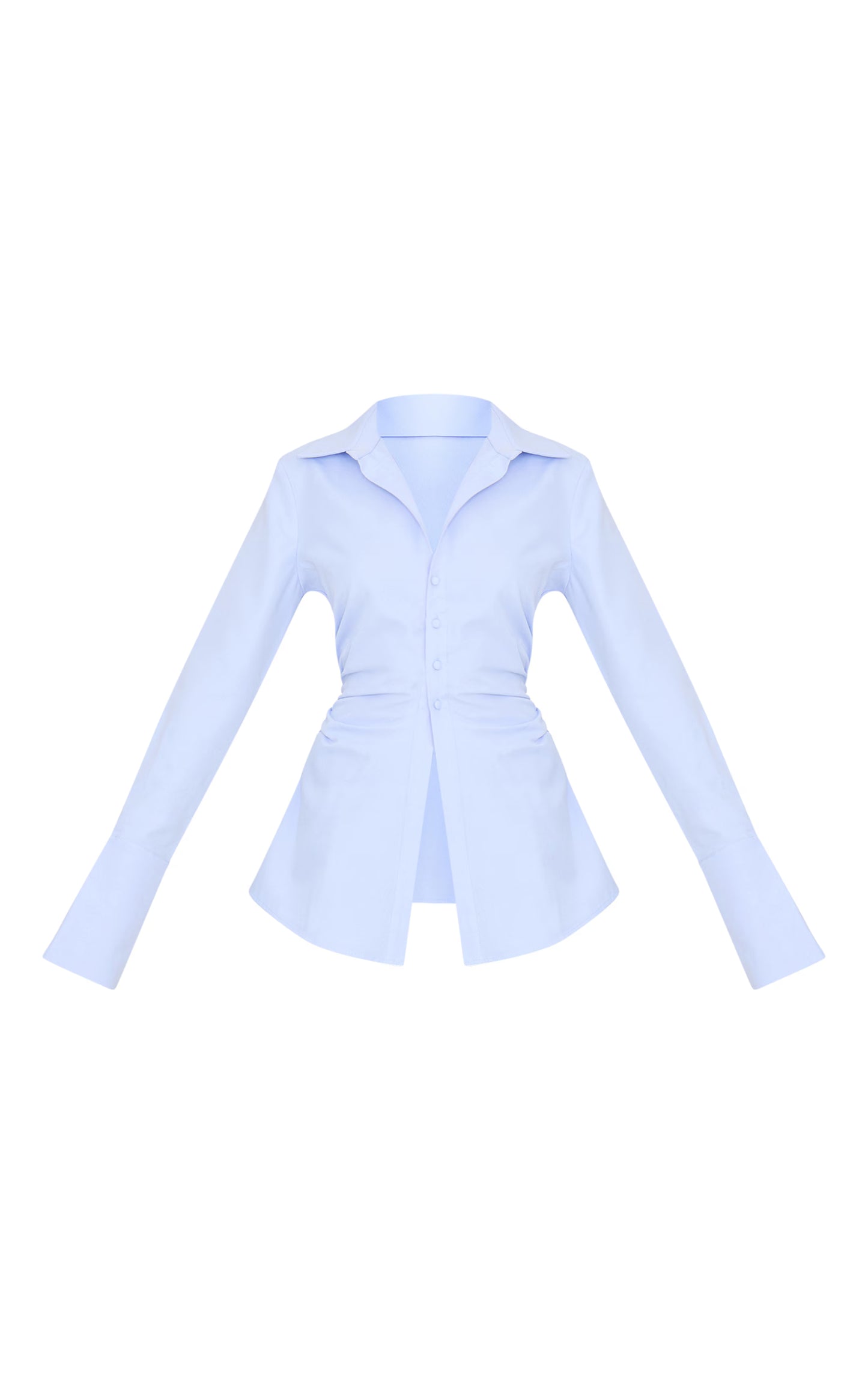Light Blue Asymmetric Cinched Shirt