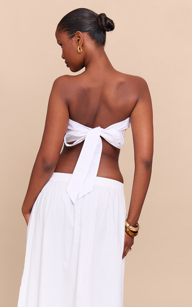 White Beaded Pointed Bandeau