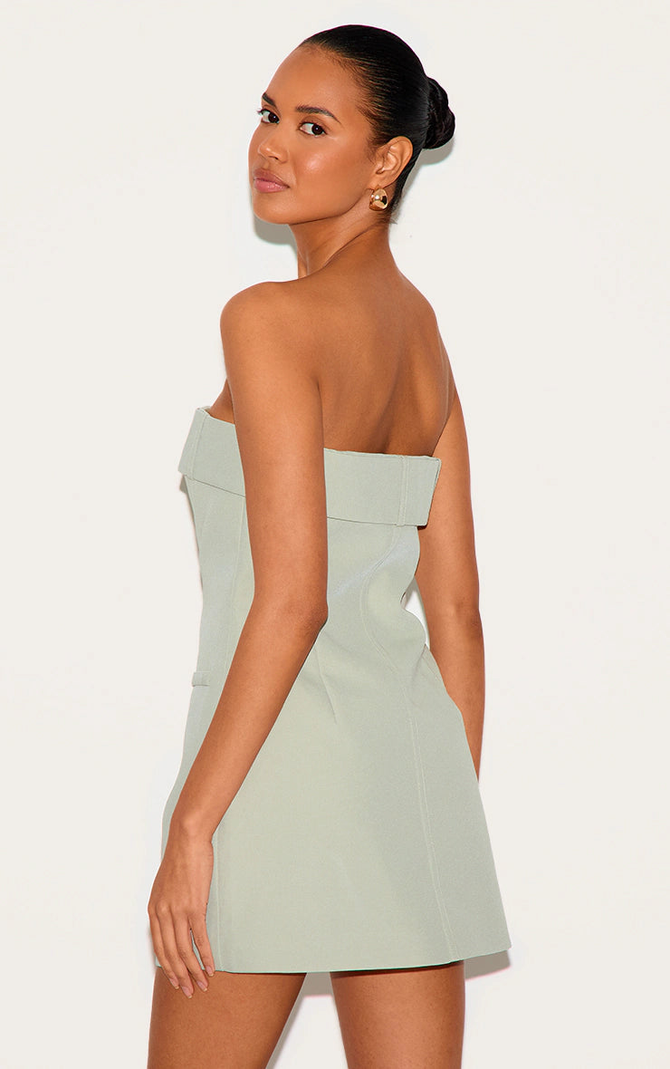 Sage Woven Belt Detail Shift Dress