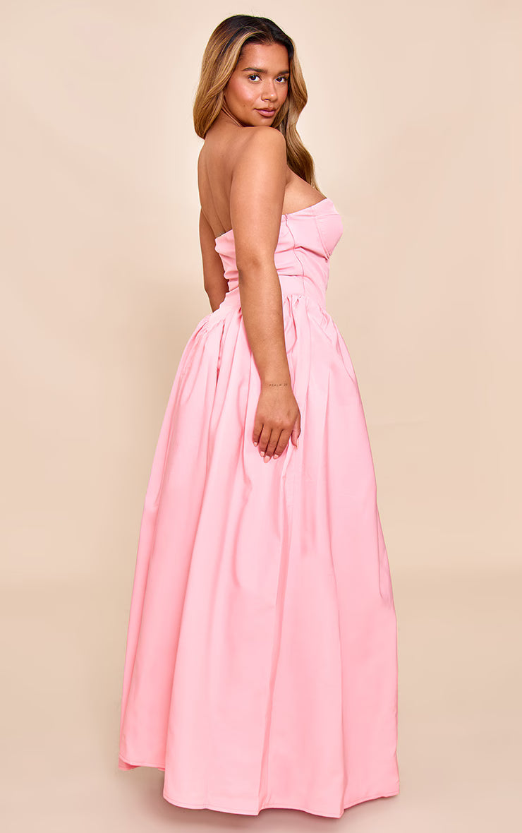 Shape Baby Pink Corseted Maxi Shift Dress