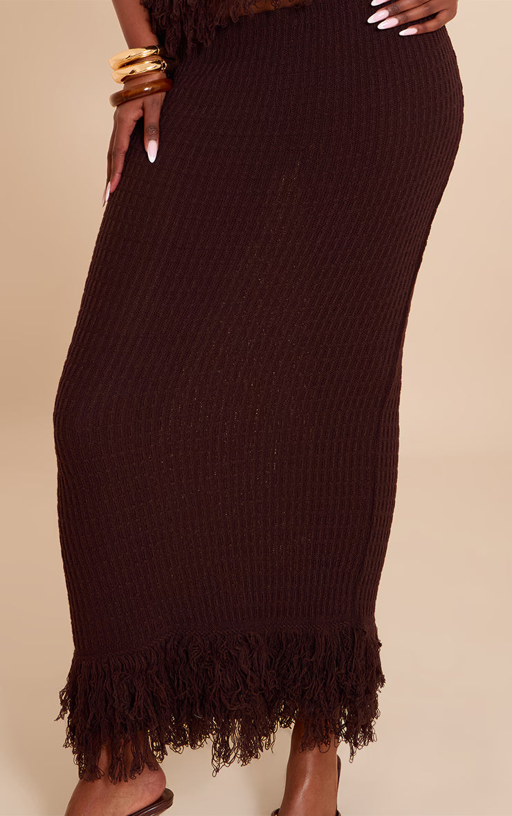 Chocolate Loop Knit Maxi Skirt