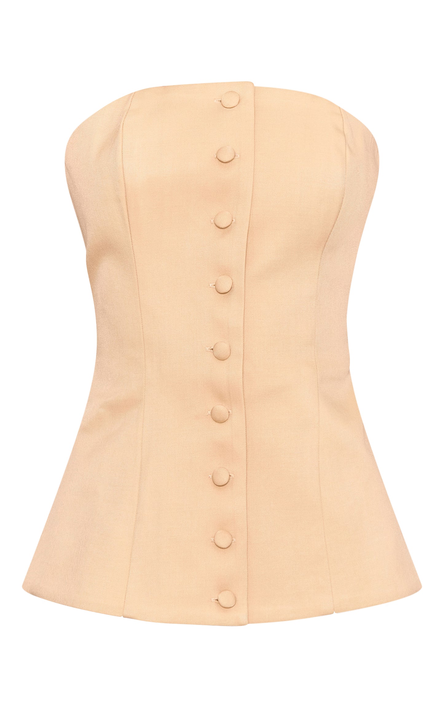 Butter Yellow Woven Structured Bandeau Vest