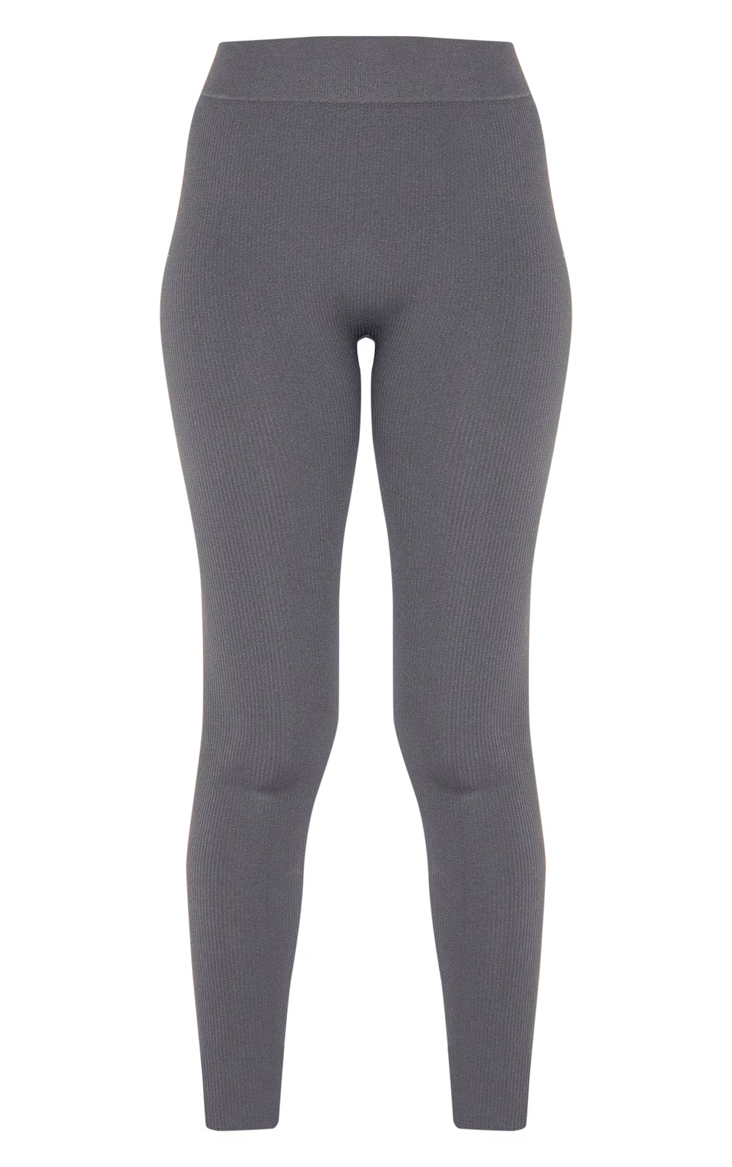 Charcoal Structured Snatched Ribbed Leggings