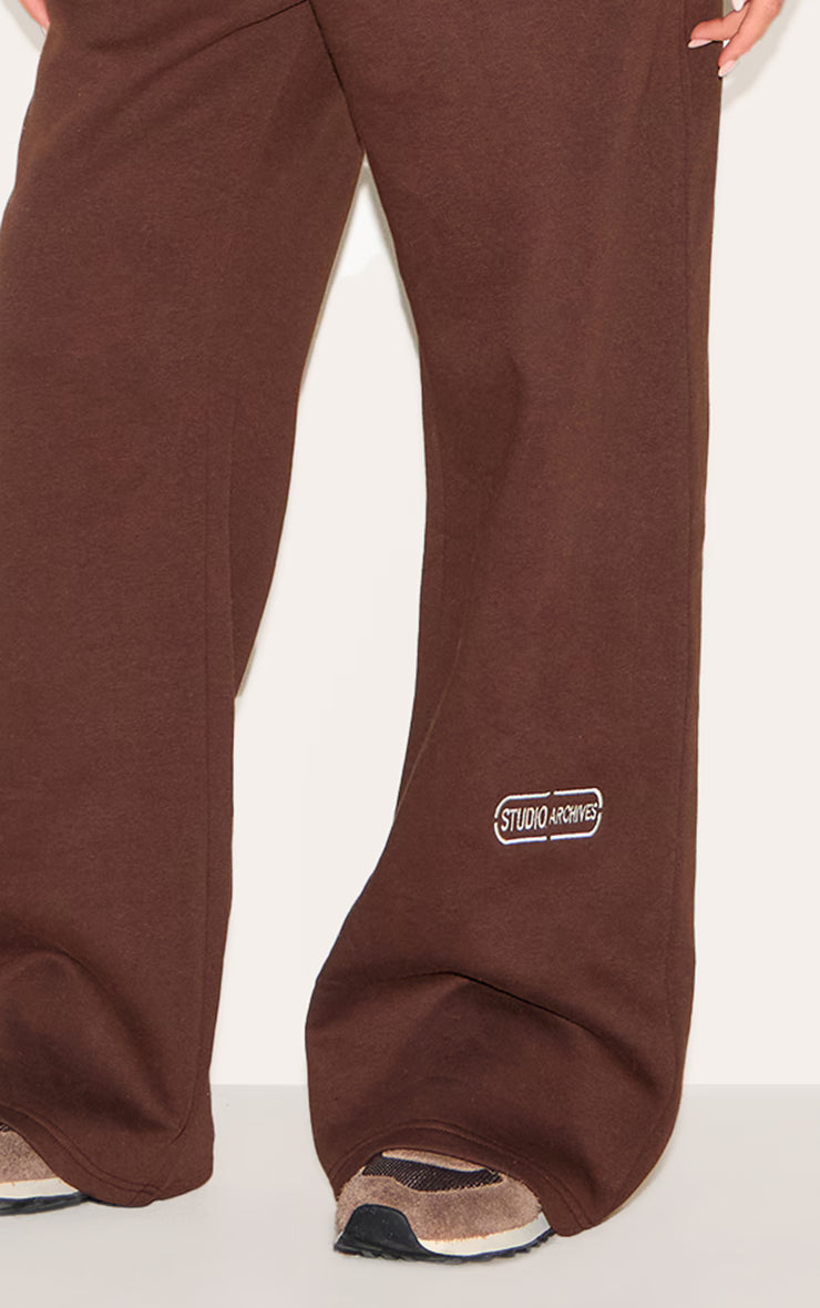 Chocolate Studio Archives Embroidered Thin Waistband Drop Crotch Sweatpants