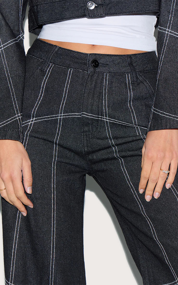 Dark Indigo Corset Seam Denim Jeans