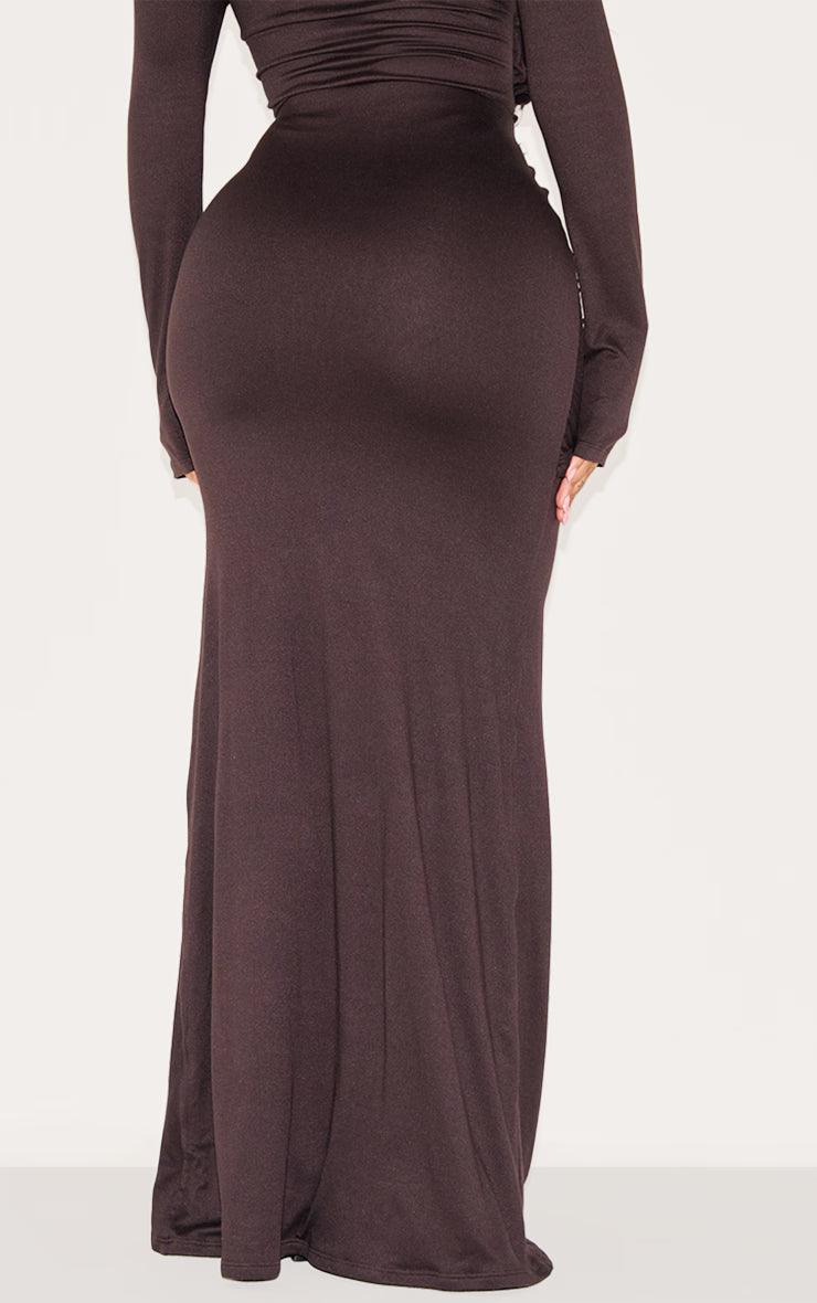 Shape Chocolate Super Soft Wrap Drape Maxi Skirt