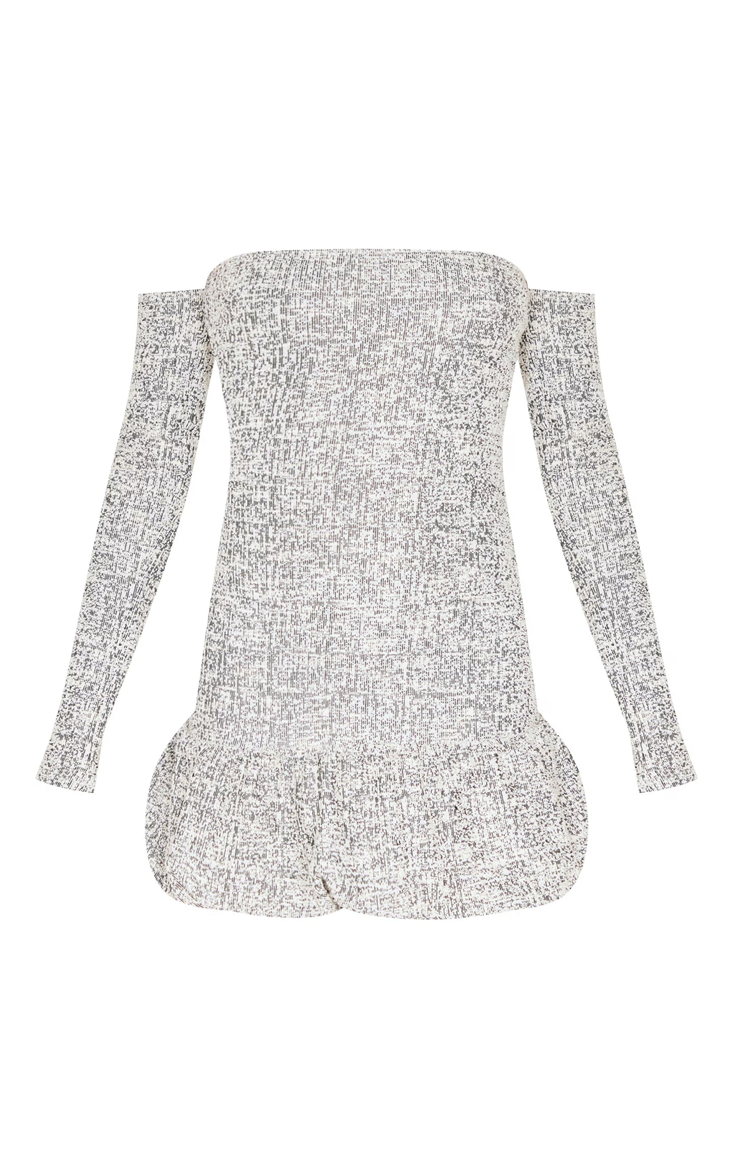 Monochrome Bardot Boucle Puffball Mini Dress