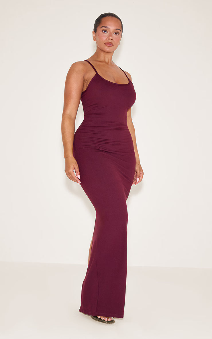 Shape WINE Built In Shapewear Sculpt Strappy Maxi Dress