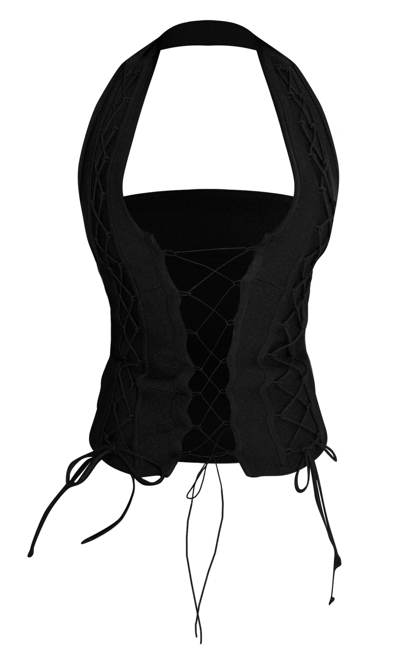 Shape Black Bandage Lace Up Corset Top