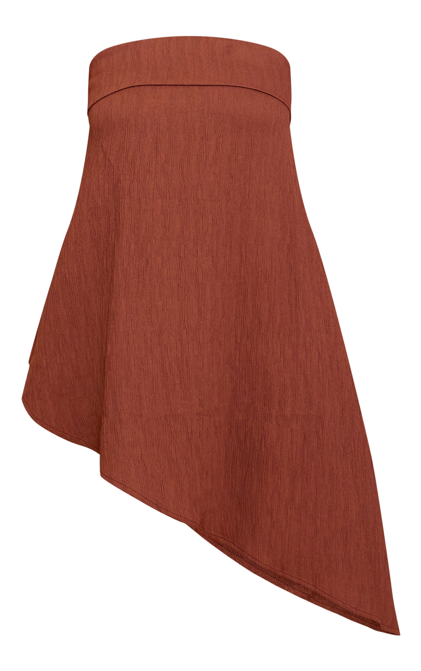 Chocolate Bandeau Asymmetric Drape Detail Top