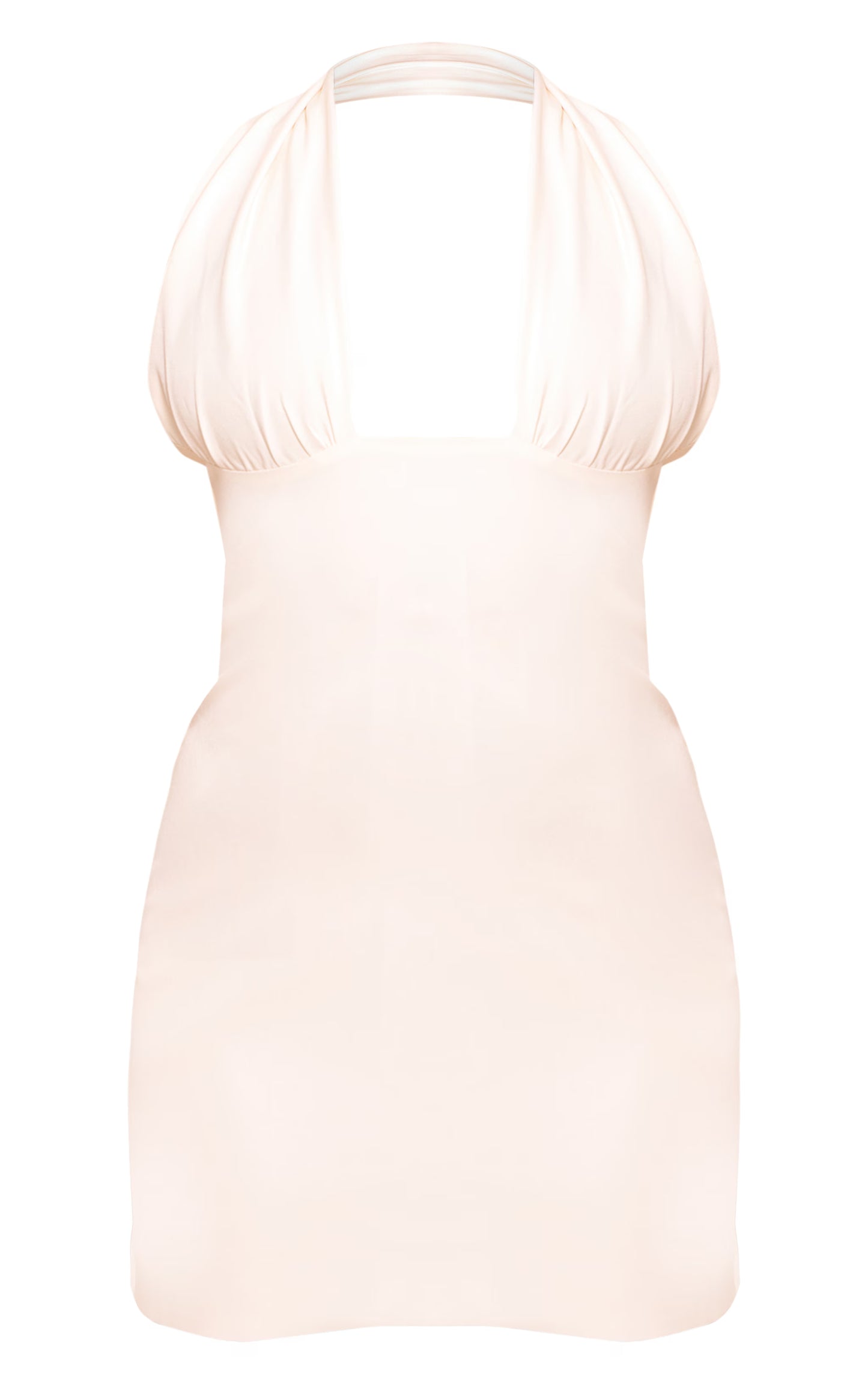 Cream Woven Tailored Plunge Halterneck Mini Dress