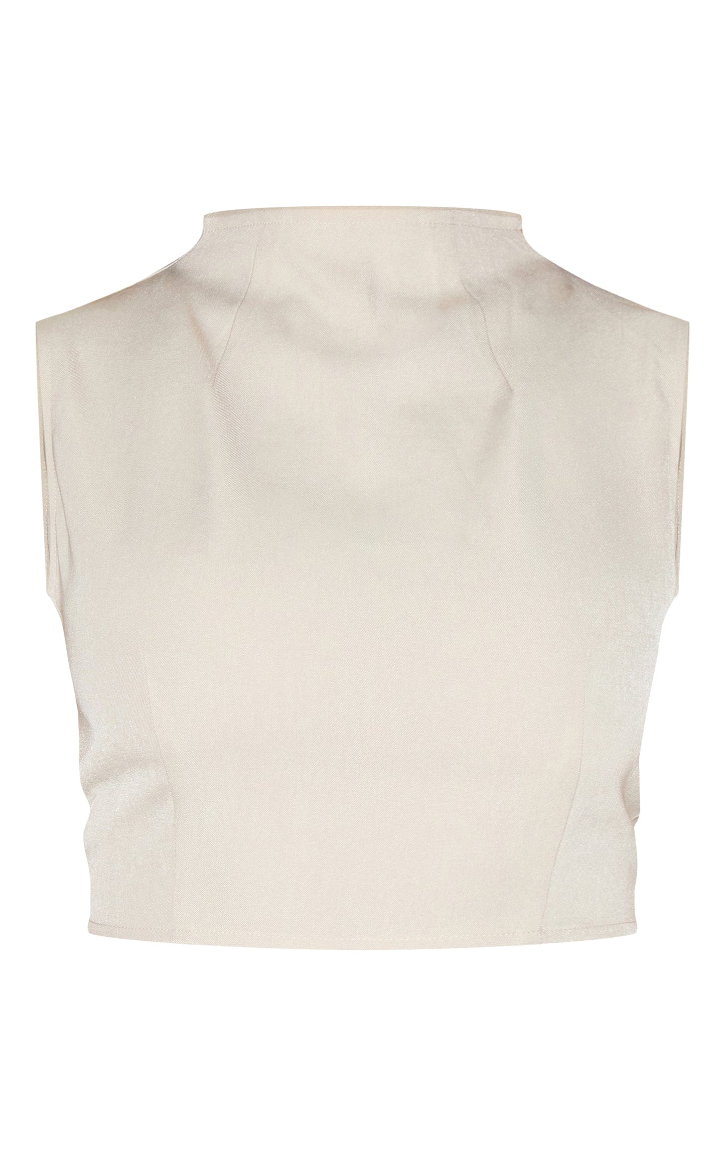 Shape Stone Tailored High Neck Curved Hem Top