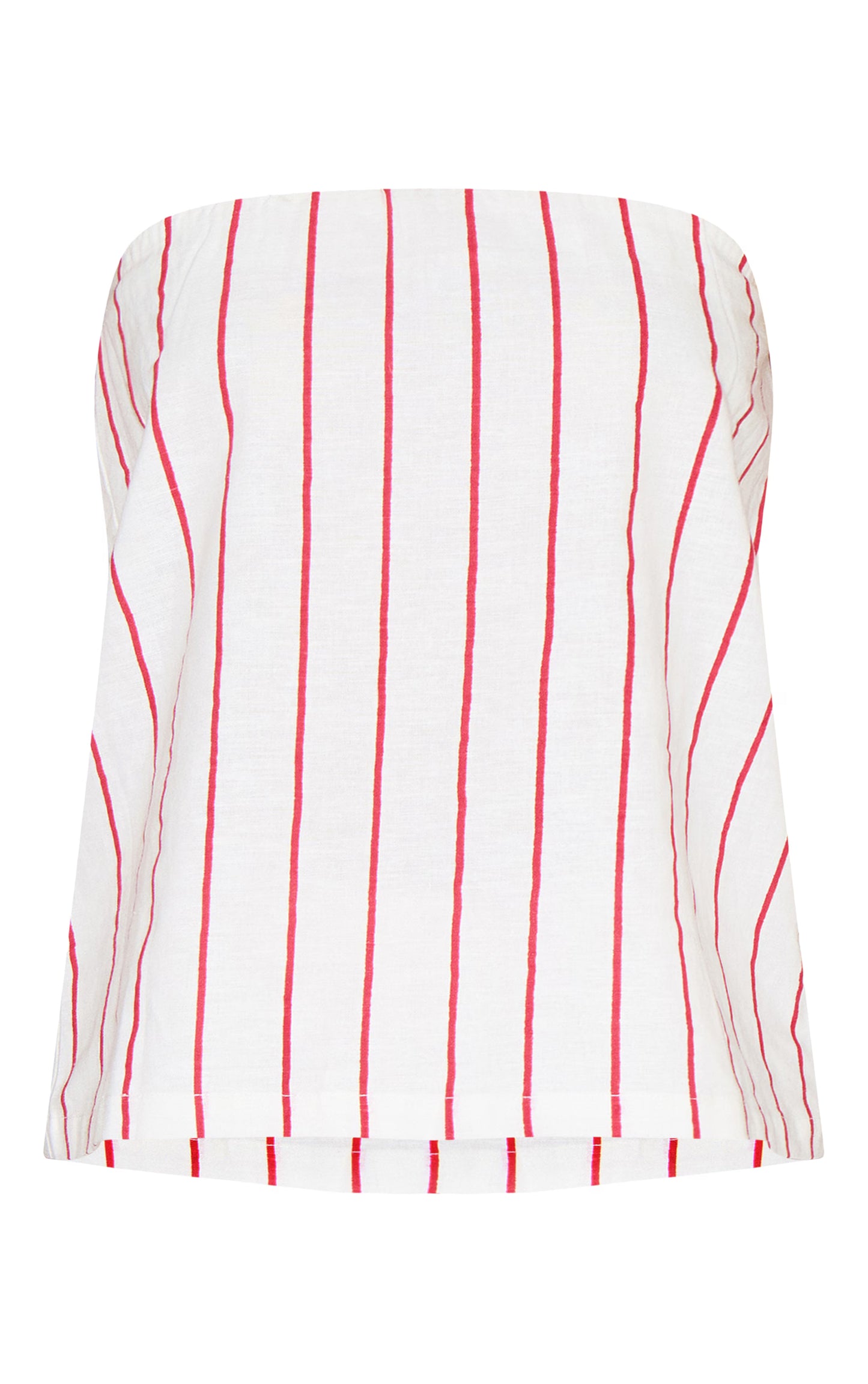 Red Pinstripe Elasticated Bandeau Top
