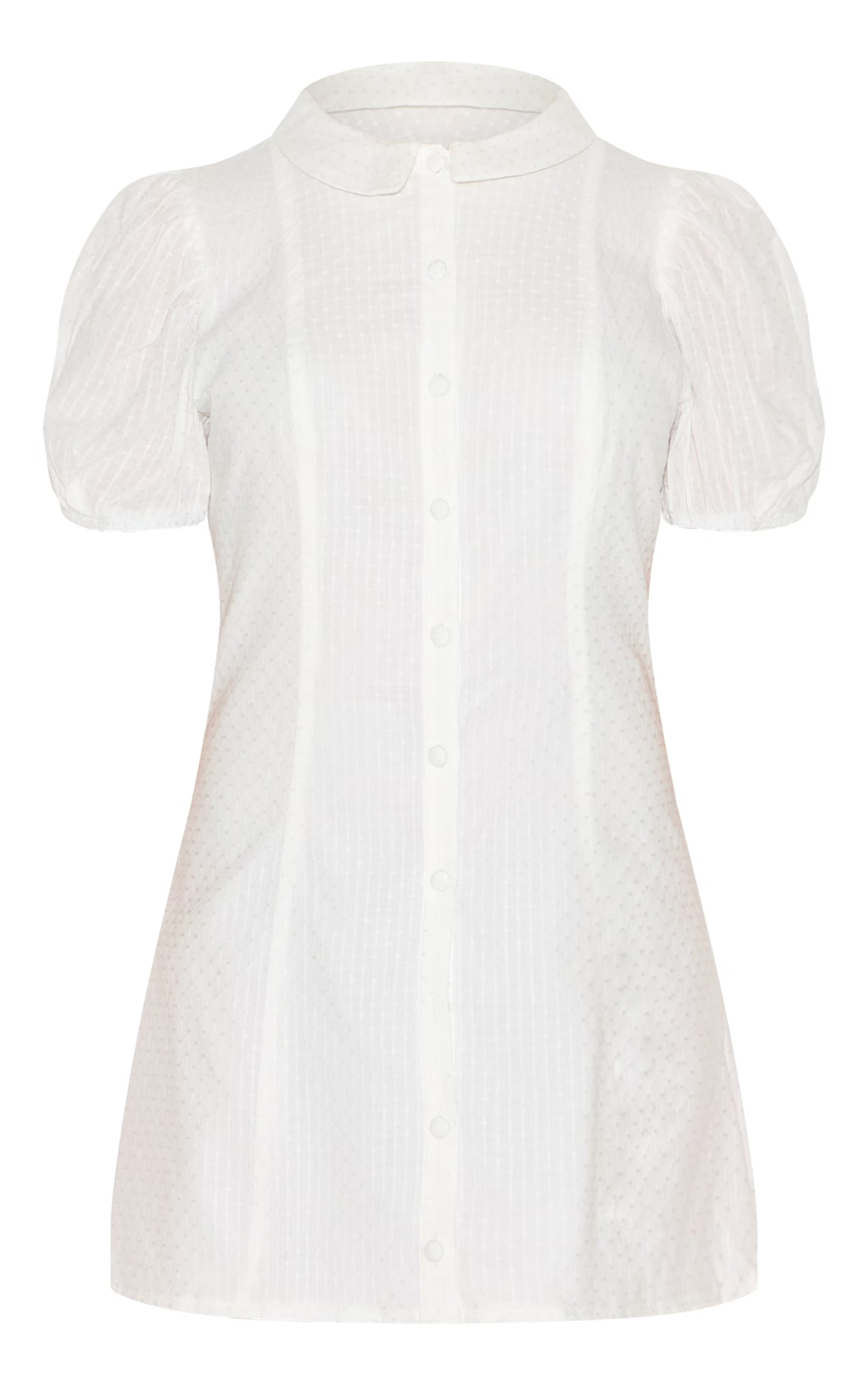 Petite White Textured Pleated Mini Dress