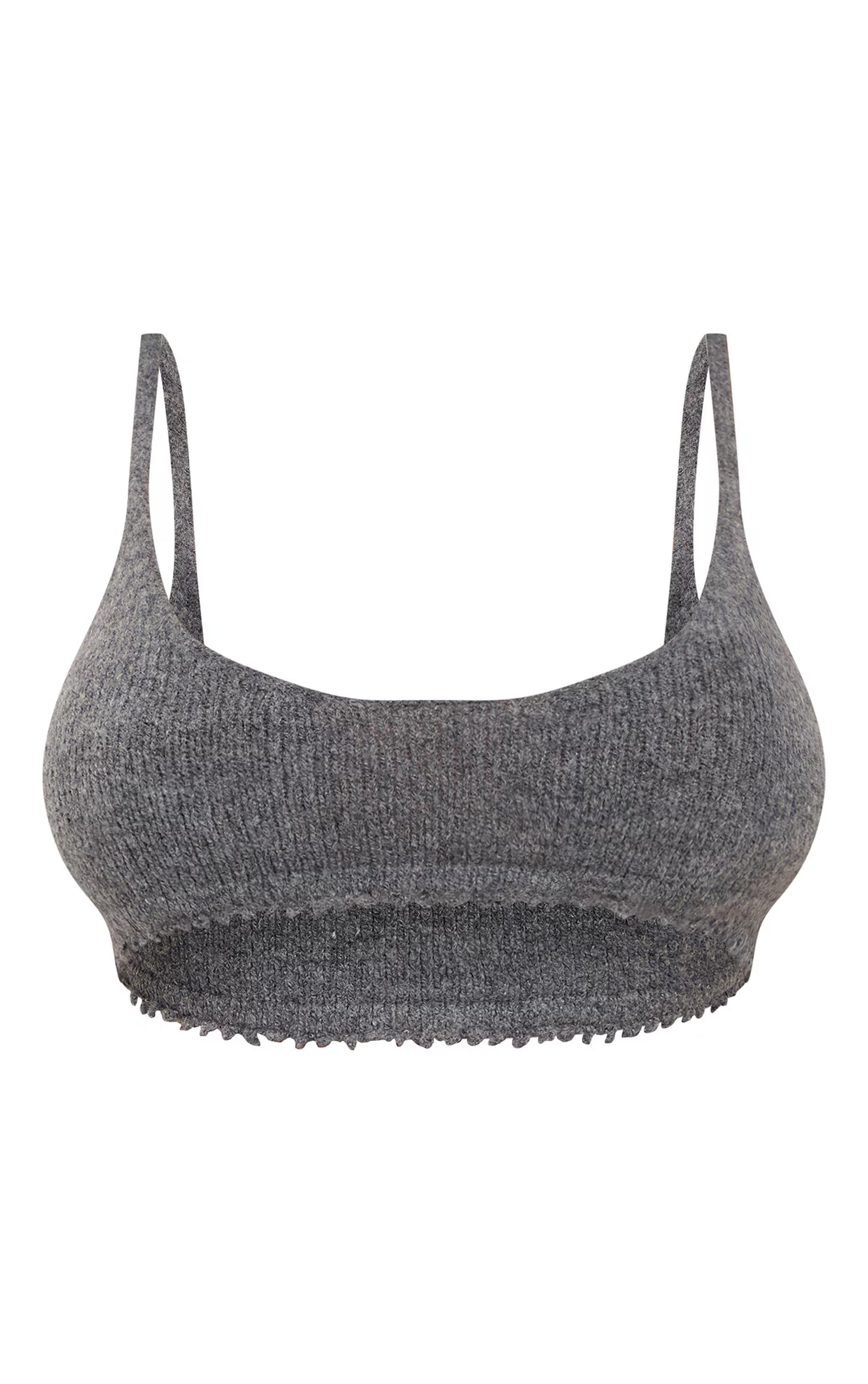 Shape Charcoal Knit Extreme Crop Bralet