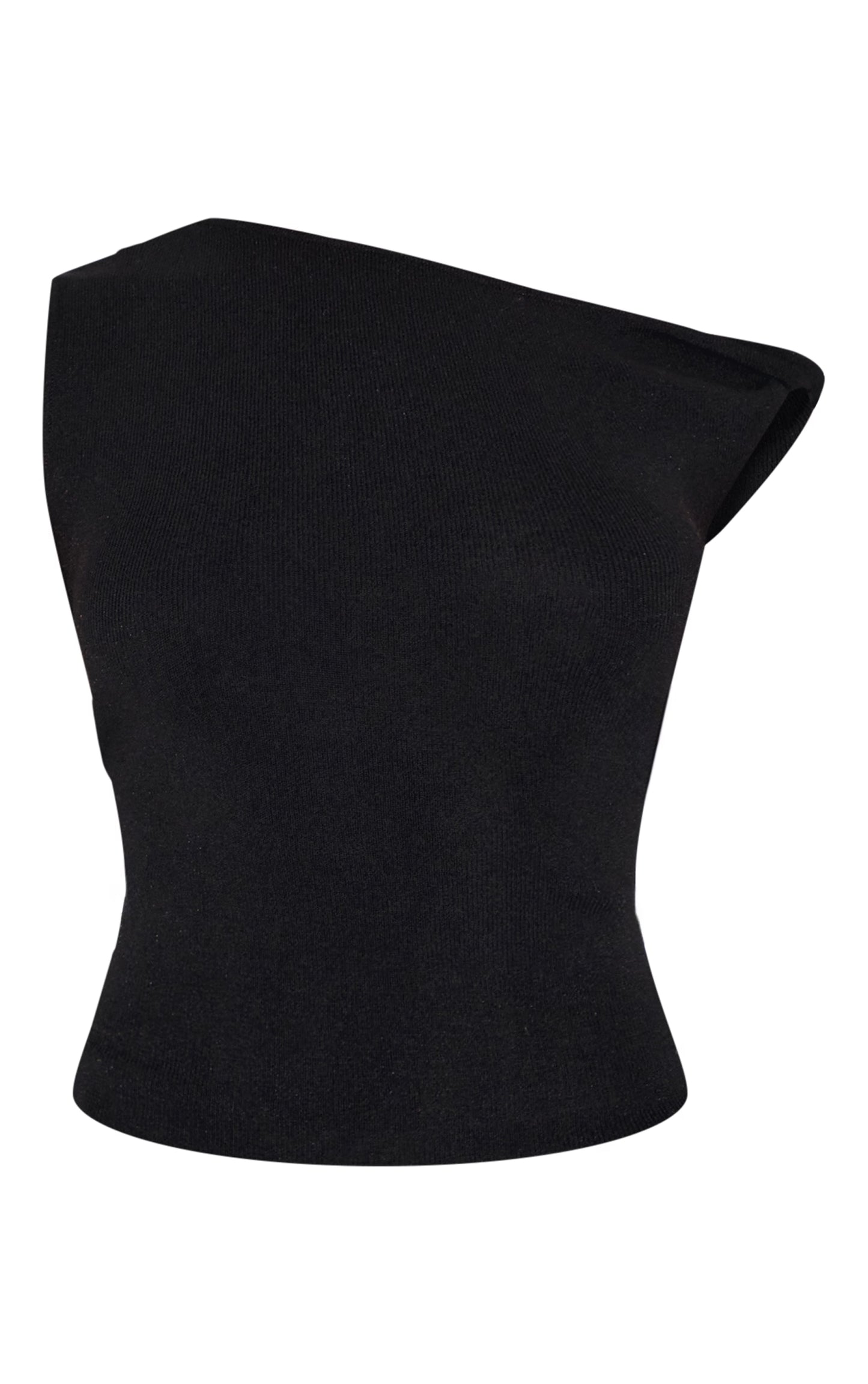 Black Fine Knit Twist Neck Vest Top