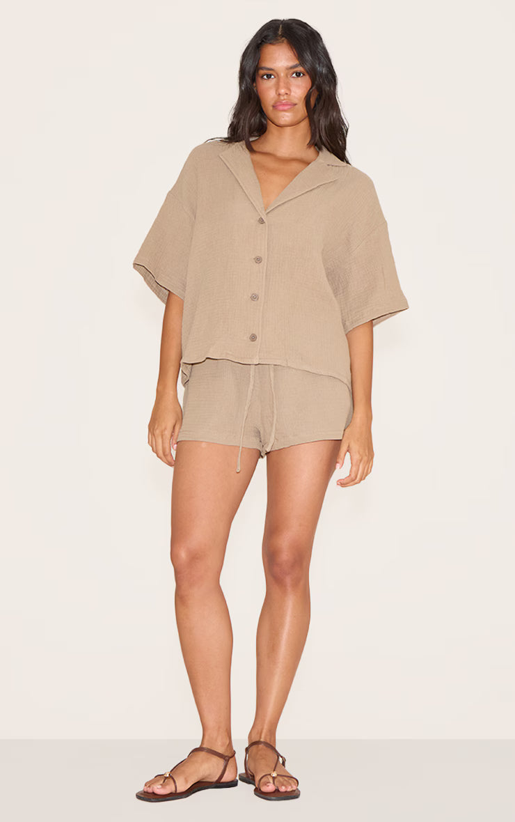 Clay Woven Floaty Drawstring Shorts