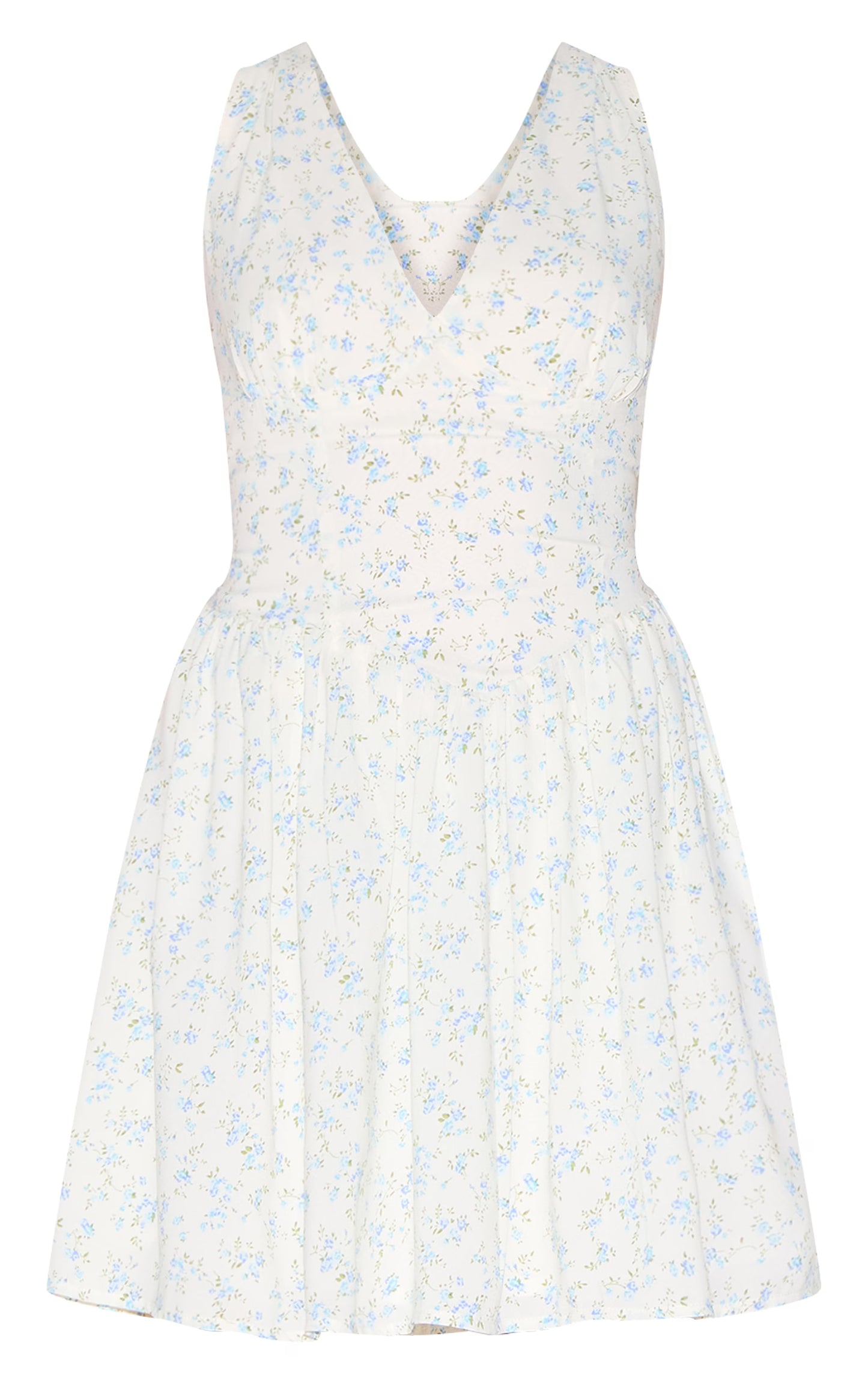 Petite White Floral Detail Mini Shift Dress