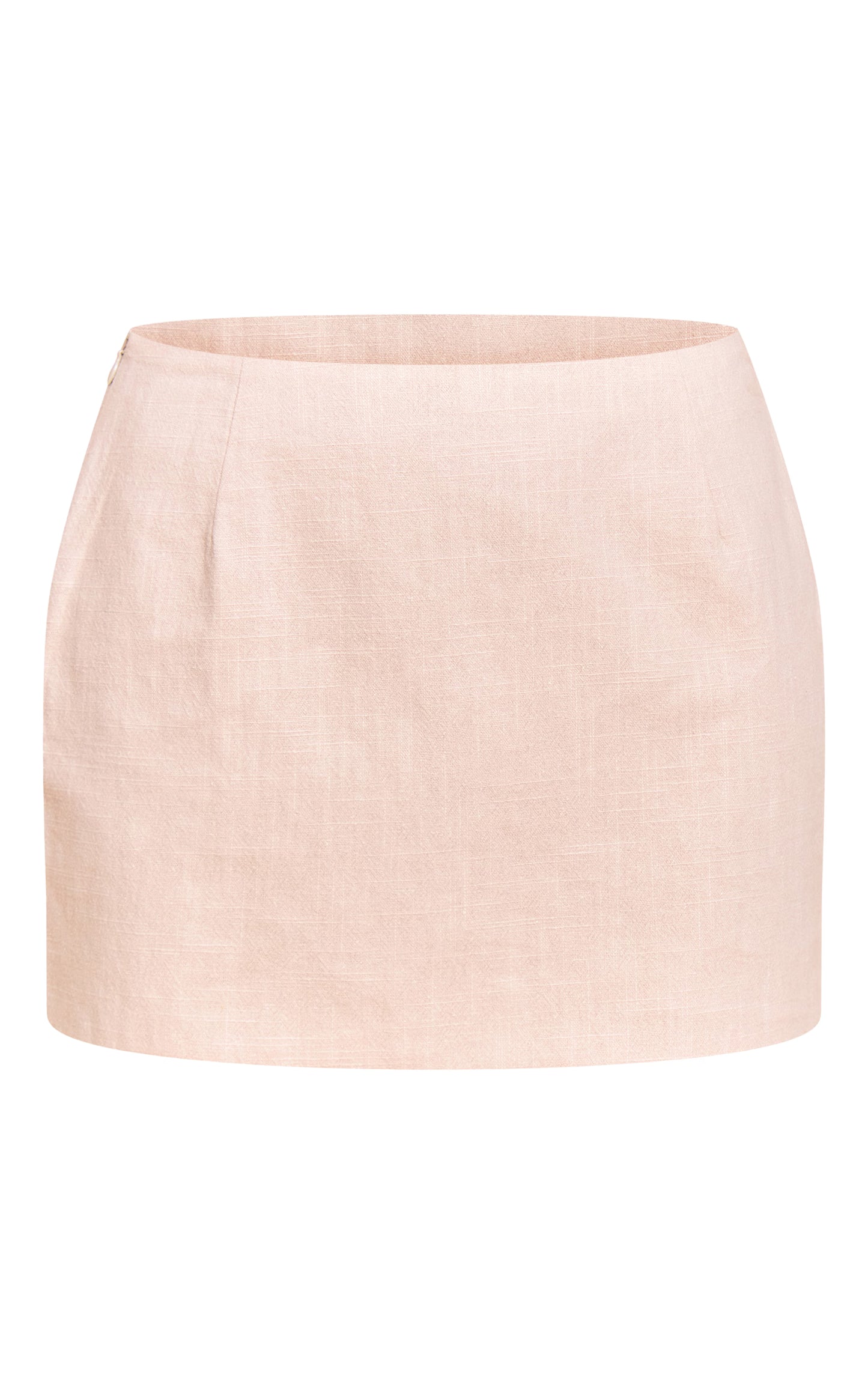 Natural Premium Linen A Line Mini Skirt