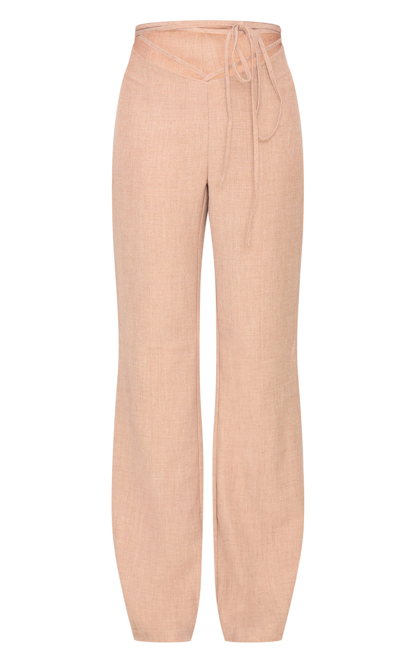 PLT Label Taupe Tie Waist Pants