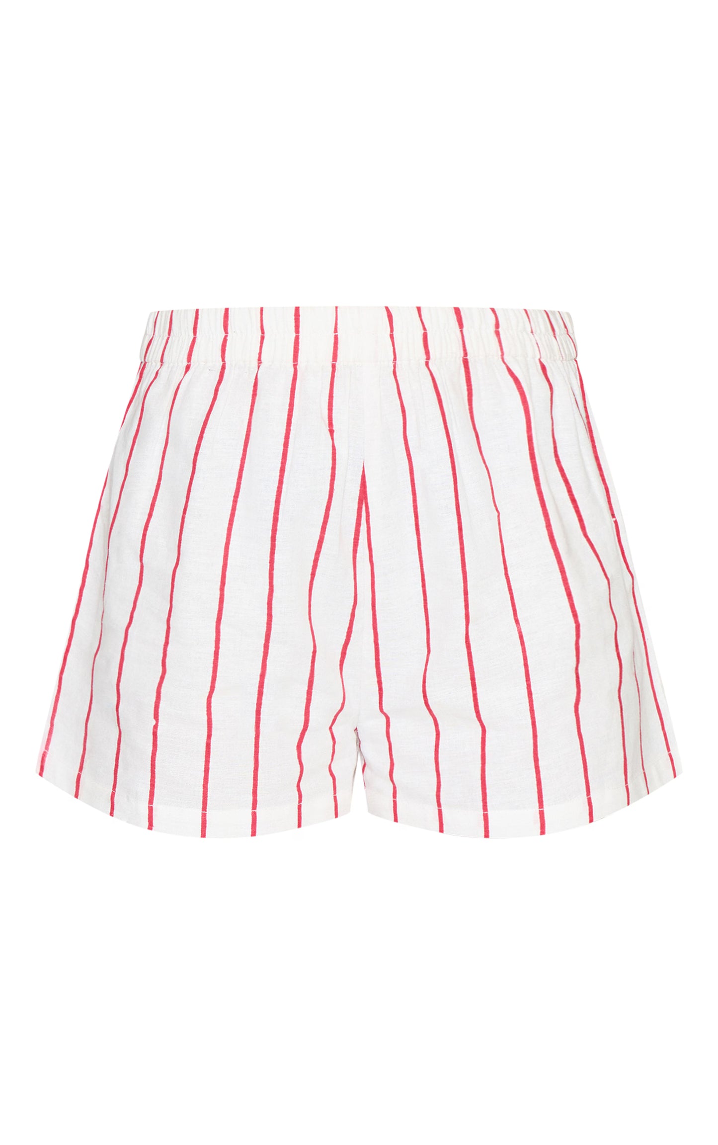 Red Pinstripe Elasticated Floaty Shorts