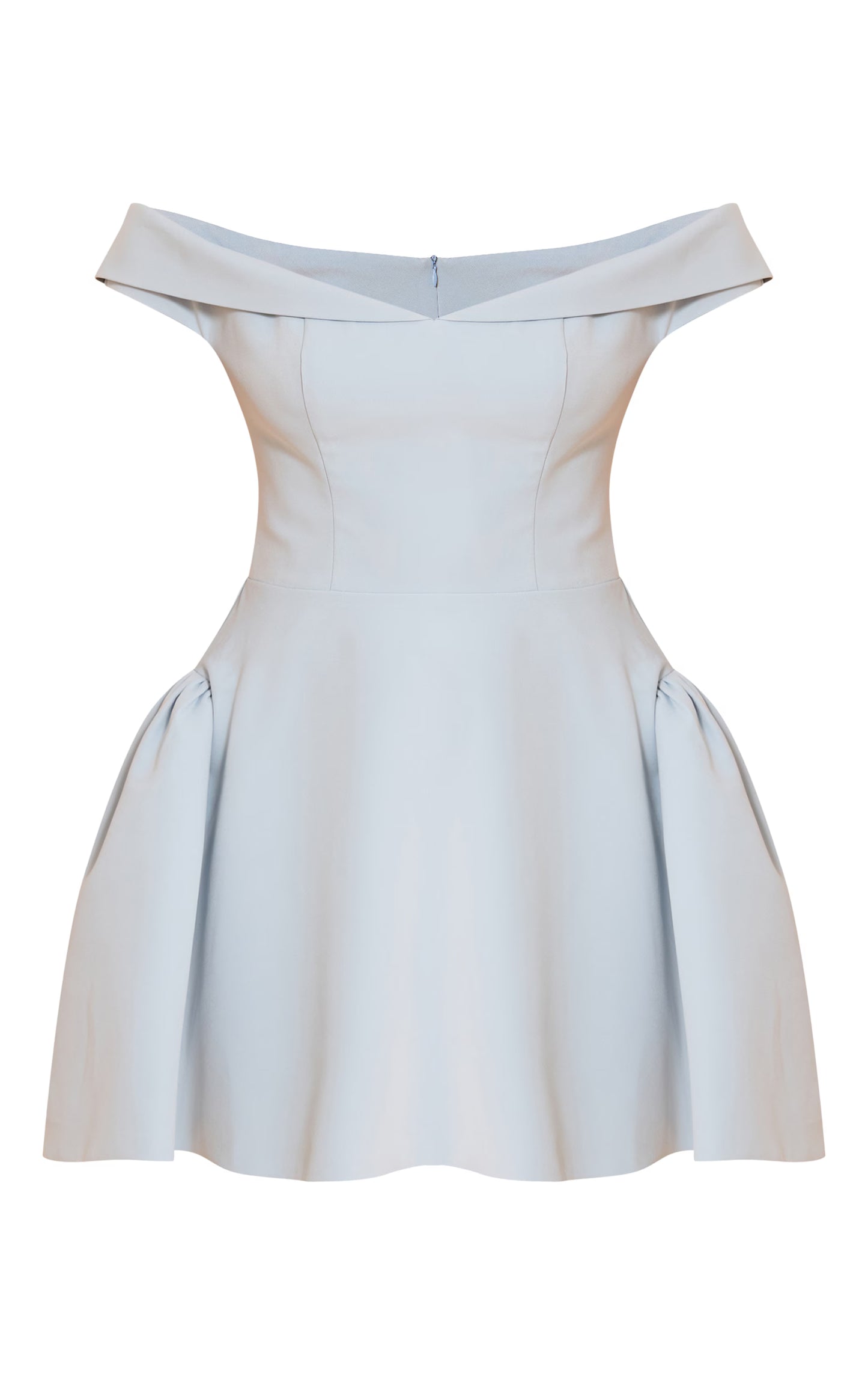 Baby Blue Bardot Fold Over Shift Dress