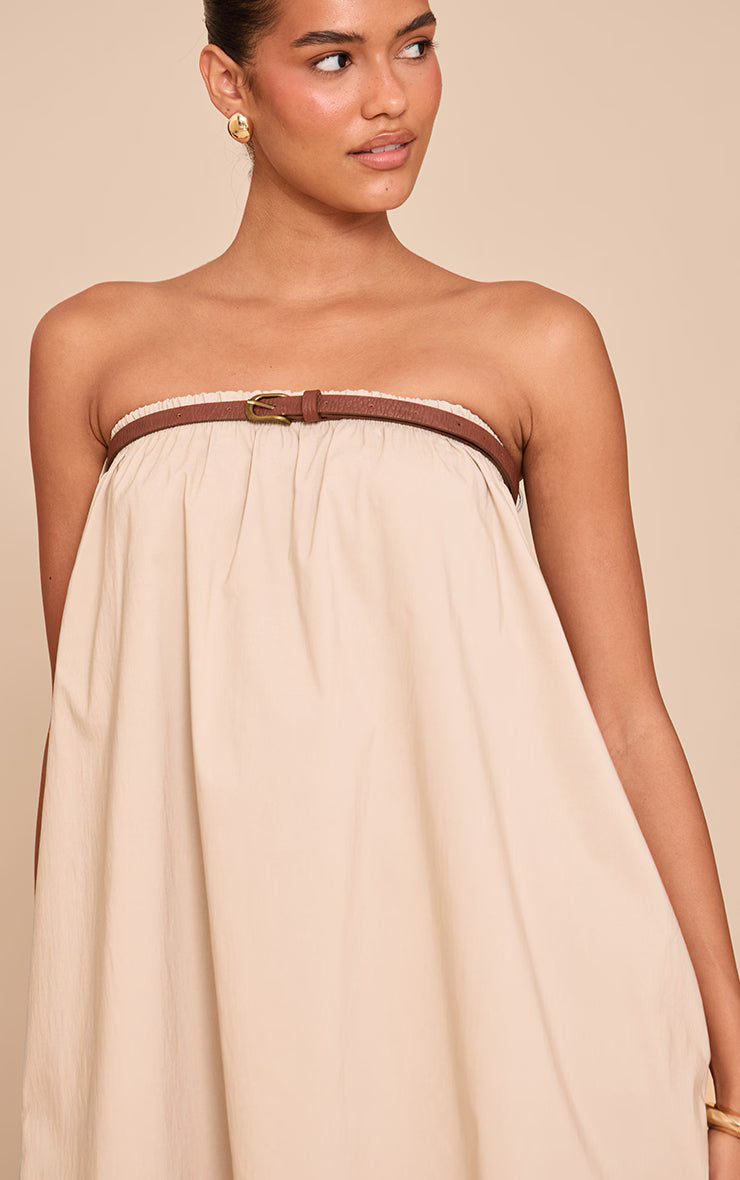 Stone Belted Bandeau Puffball Dress