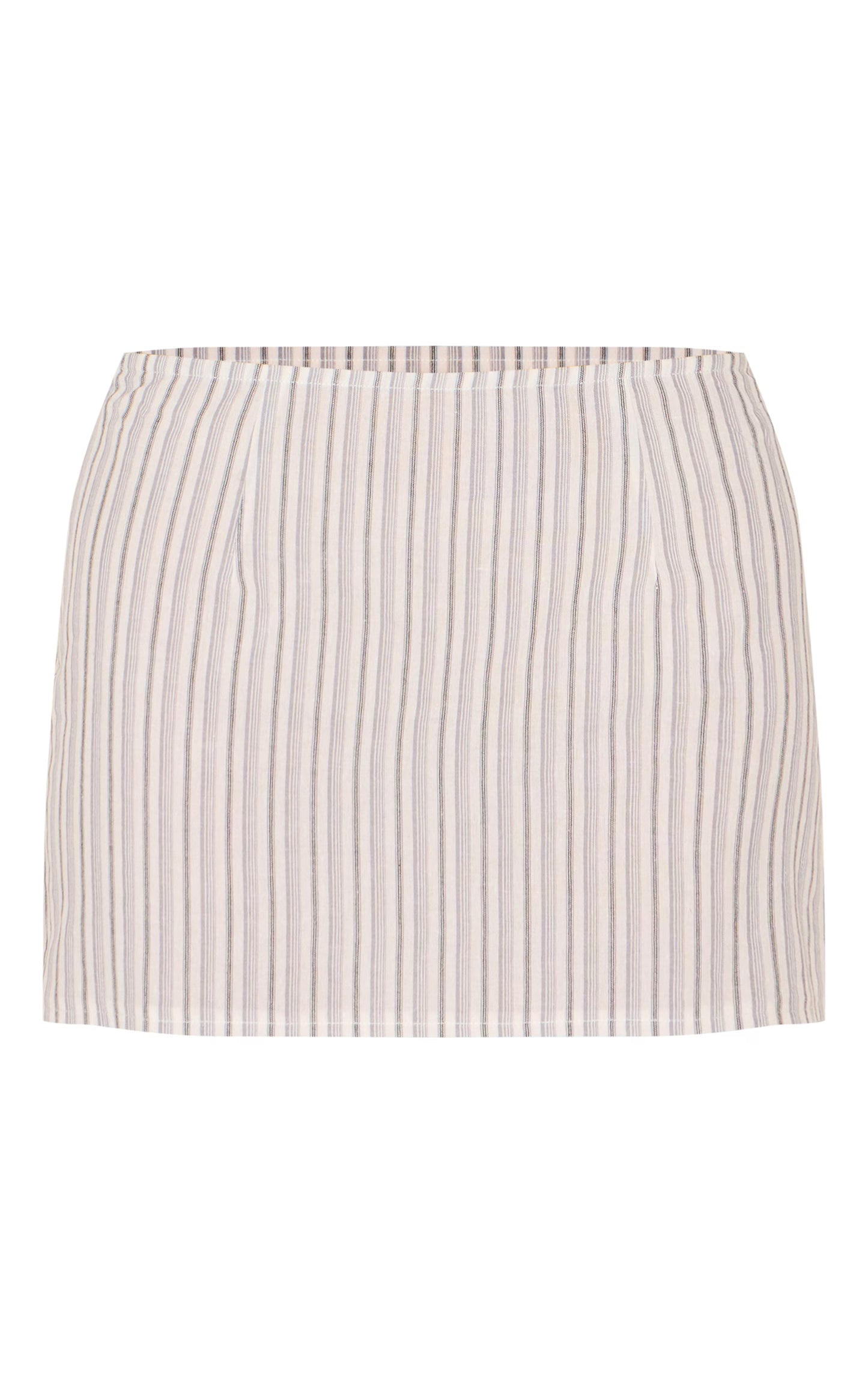 Cream Pinstripe A Line Mini Skirt
