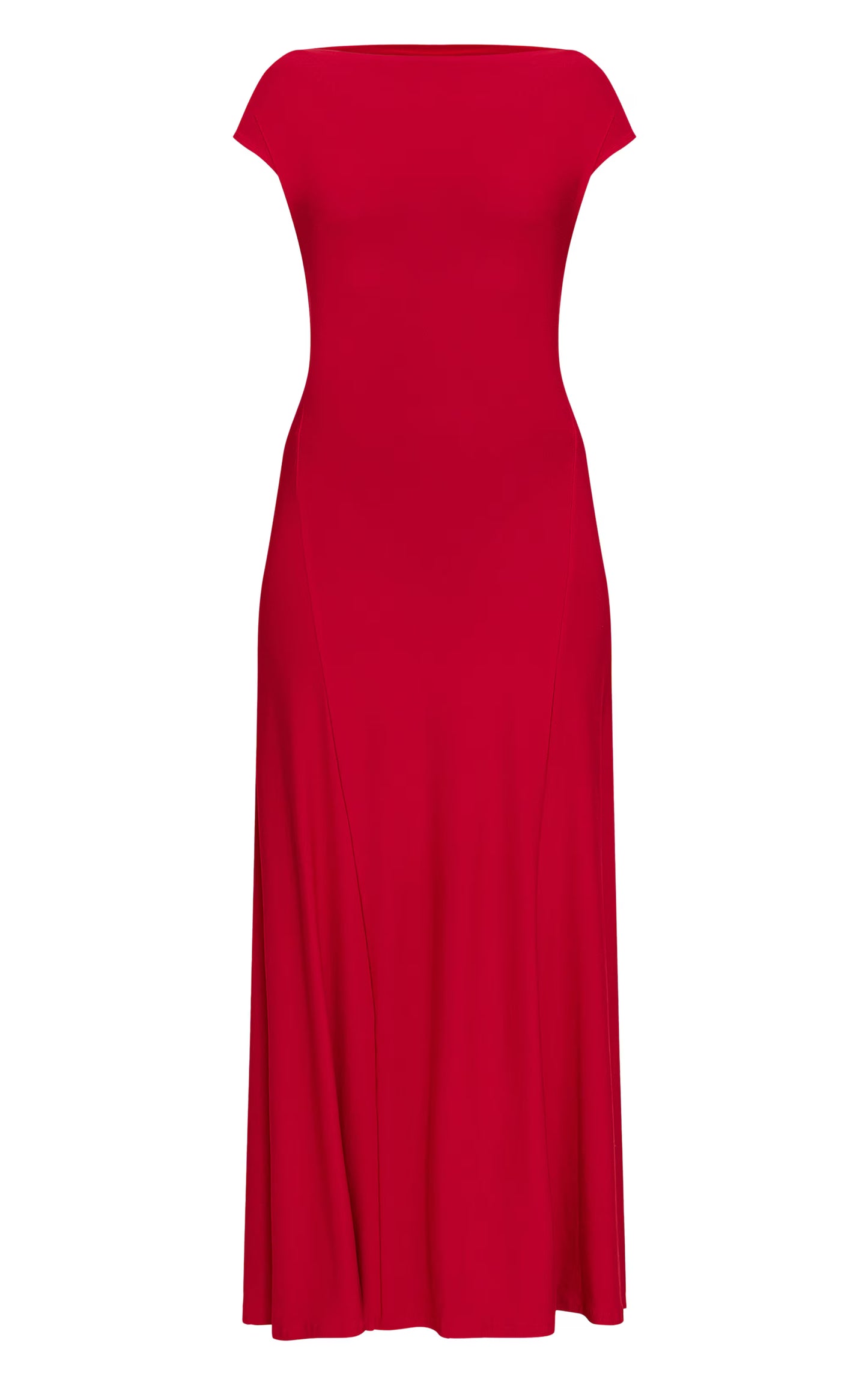 Red Asymmetric Panelled Floaty Maxi Dress