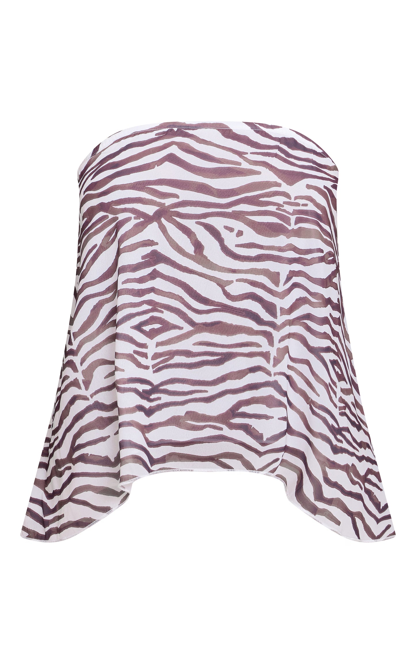 Monochrome Zebra Print Chiffon Floaty Bandeau Top